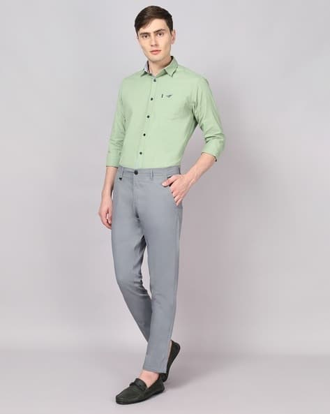 Tapered Fit Flat-Front Trousers