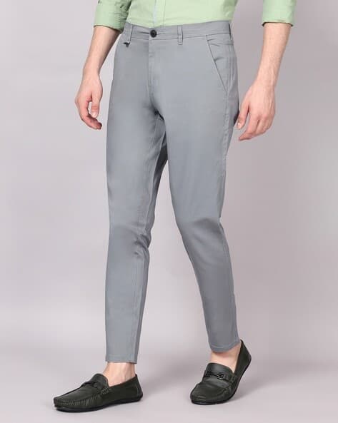 Tapered Fit Flat-Front Trousers - View 3