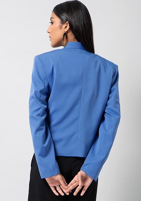 Blue Double Breasted Blazer - View 3