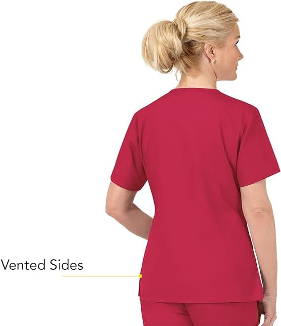 Womens Scrubs Pocket V-Neck Top Scrubs - View 2