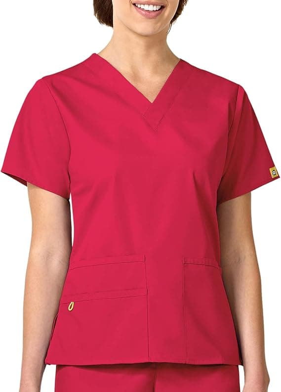 Womens Scrubs Pocket V-Neck Top Scrubs